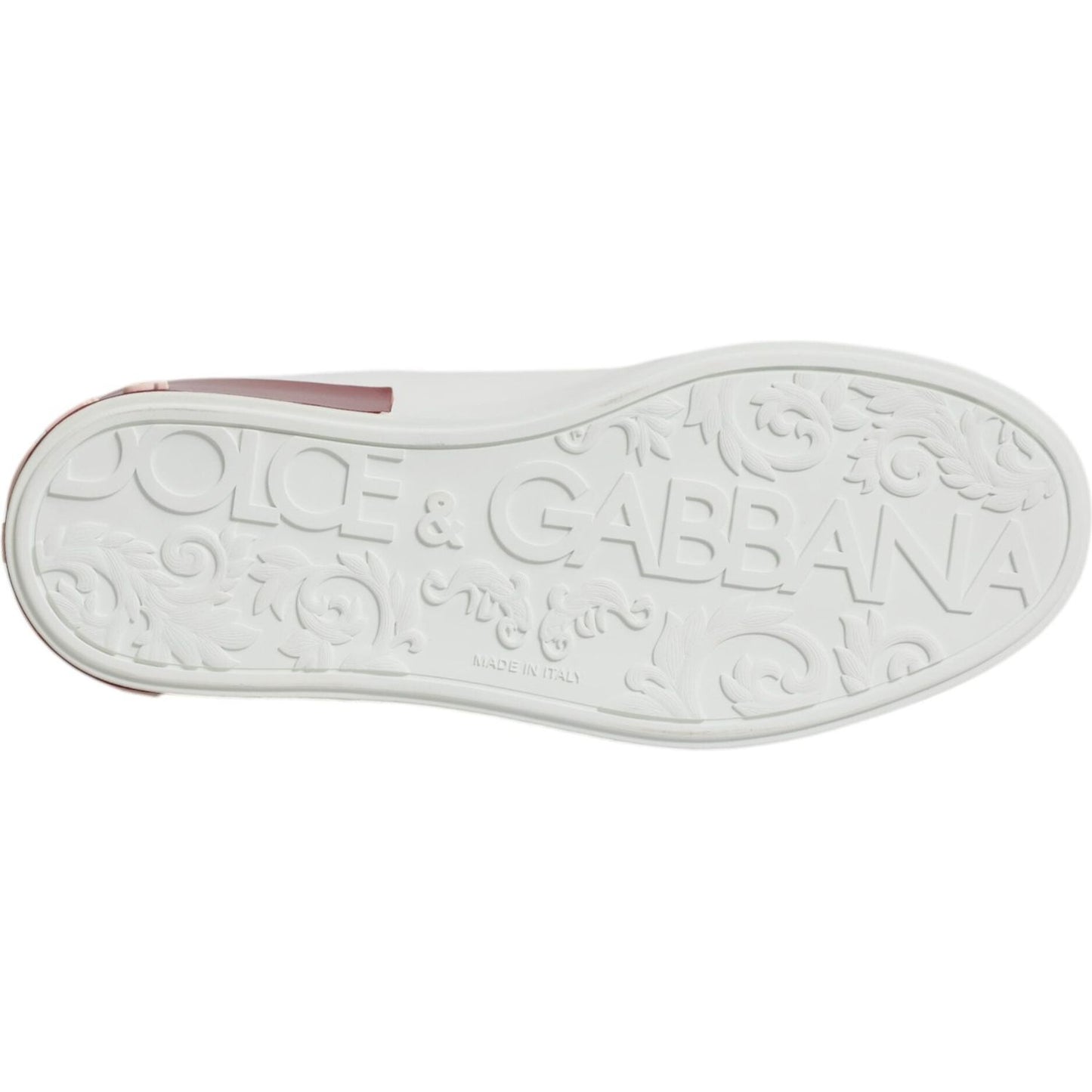 Dolce & Gabbana White Red Leather Portofino Men Sneaker Shoes MV7041-39