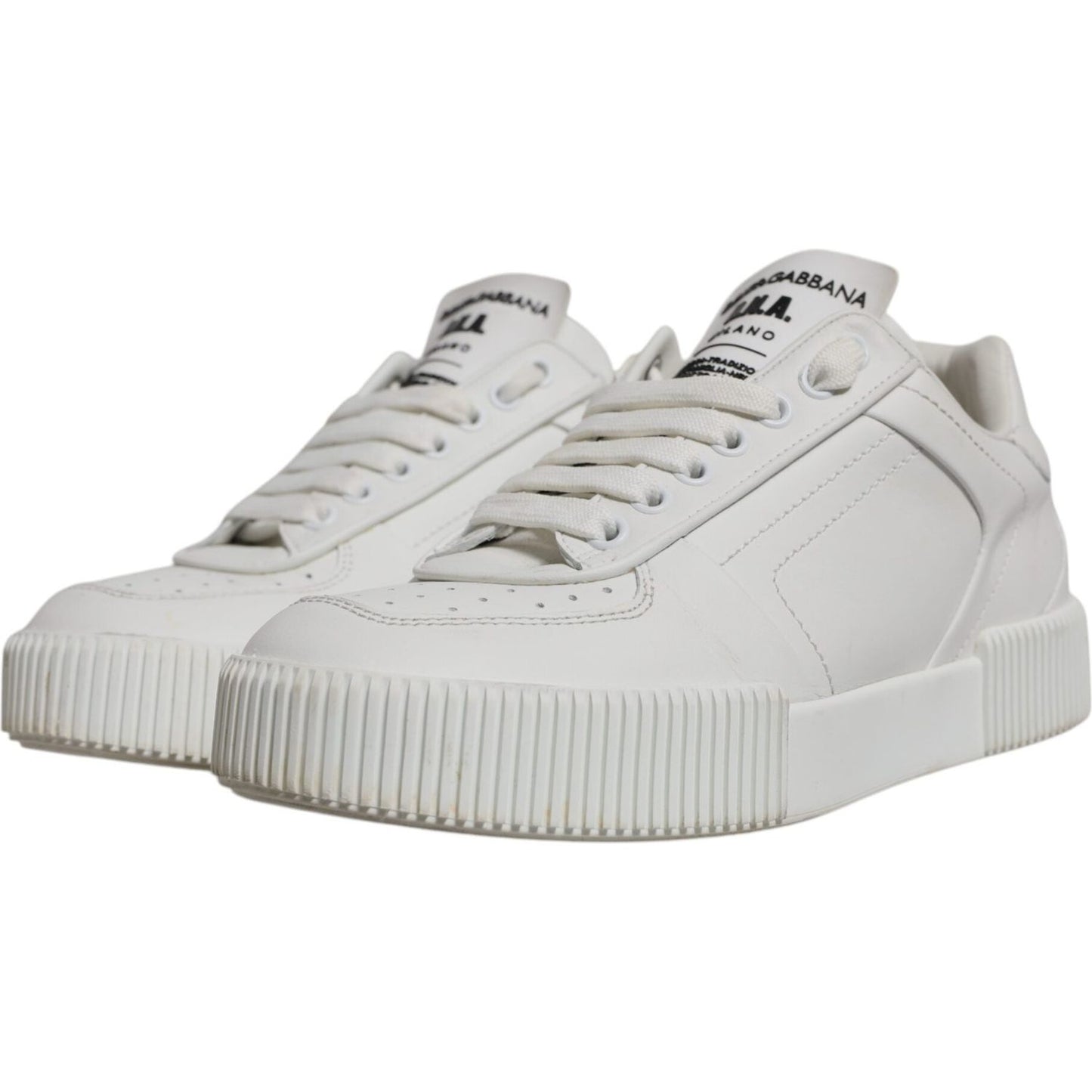 Dolce & Gabbana White Miami Leather Low Top Sneakers Shoes