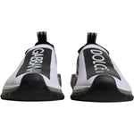 Dolce & Gabbana White Black Slip On Sorrento Sneakers Shoes LA12426-37.5