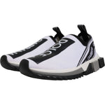 Dolce & Gabbana White Black Slip On Sorrento Sneakers Shoes LA12426-37.5