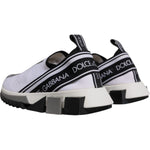 Dolce & Gabbana White Black Slip On Sorrento Sneakers Shoes LA12426-37.5