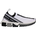 Dolce & Gabbana White Black Slip On Sorrento Sneakers Shoes LA12426-37.5
