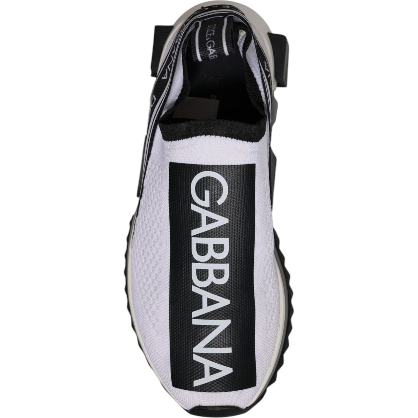 Dolce & Gabbana White Black Slip On Sorrento Sneakers Shoes LA12426-37.5