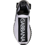 Dolce & Gabbana White Black Slip On Sorrento Sneakers Shoes LA12426-37.5