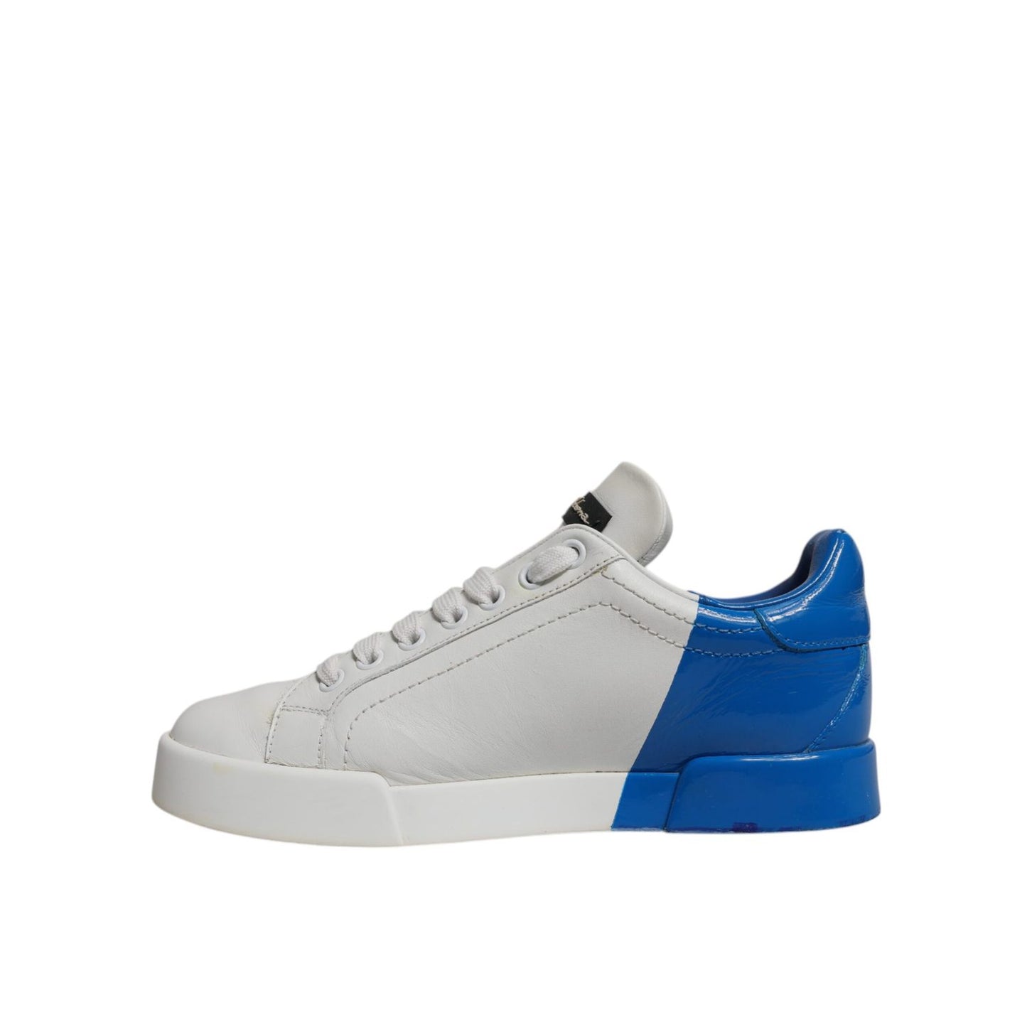 Dolce & Gabbana White Blue Logo Portofino Sneakers Shoes