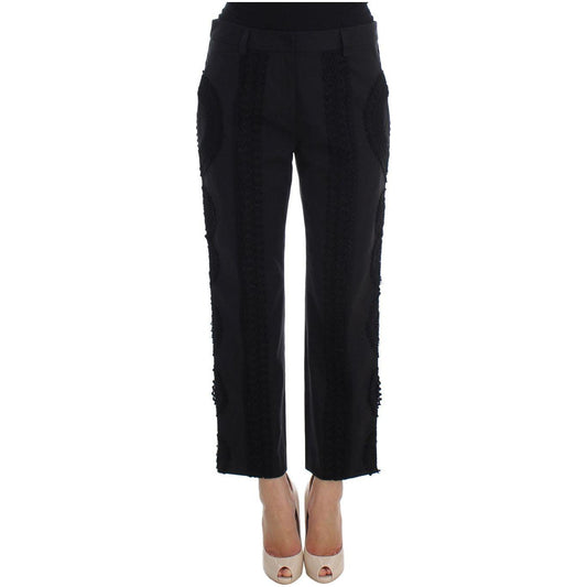 Dolce & Gabbana Black Cotton Stretch Torero Capris Pants SIG20002-4