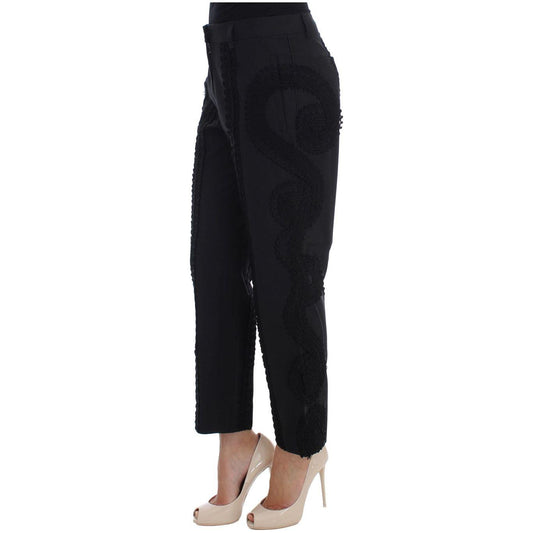 Dolce & Gabbana Black Cotton Stretch Torero Capris Pants SIG20002-4