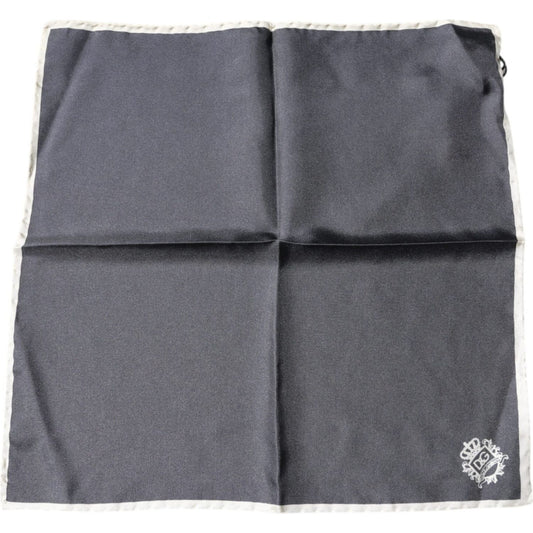 Dolce & Gabbana Gray Crown Logo Square Handkerchief Scarf MS7297