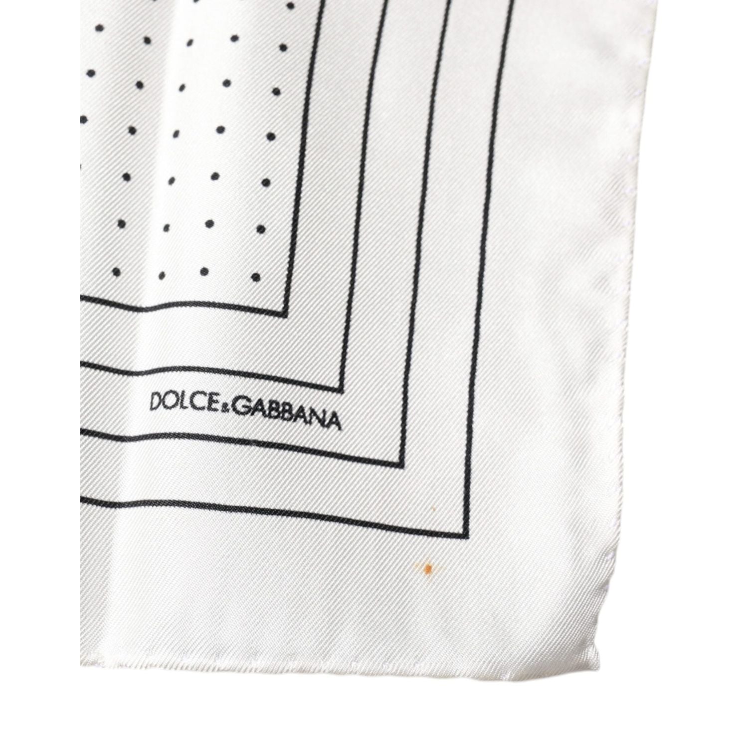 Dolce & Gabbana White Polka Dots Square Handkerchief Scarf