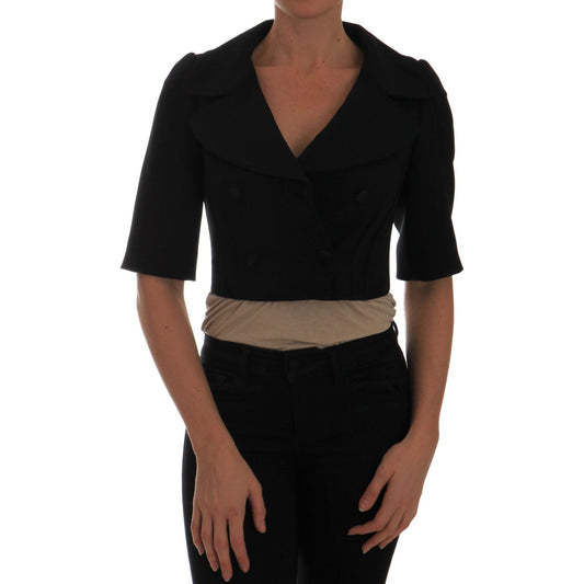 Dolce & Gabbana Black Short Croped Jacket Blazer TSH2409-36
