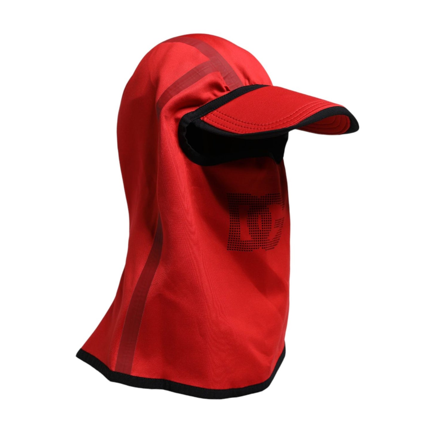 Dolce & Gabbana Red Logo Polyester Wide Brim Balaclava Hat