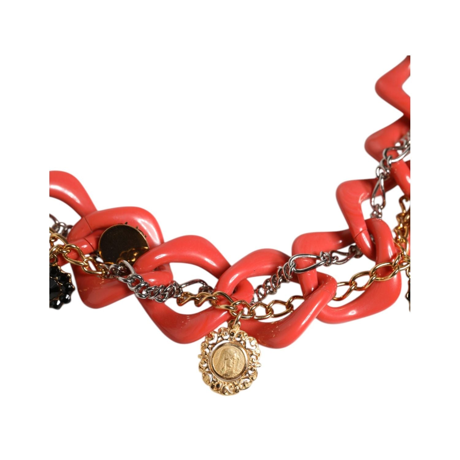 Dolce & Gabbana Multicolor Embellished Waist Chain Belt