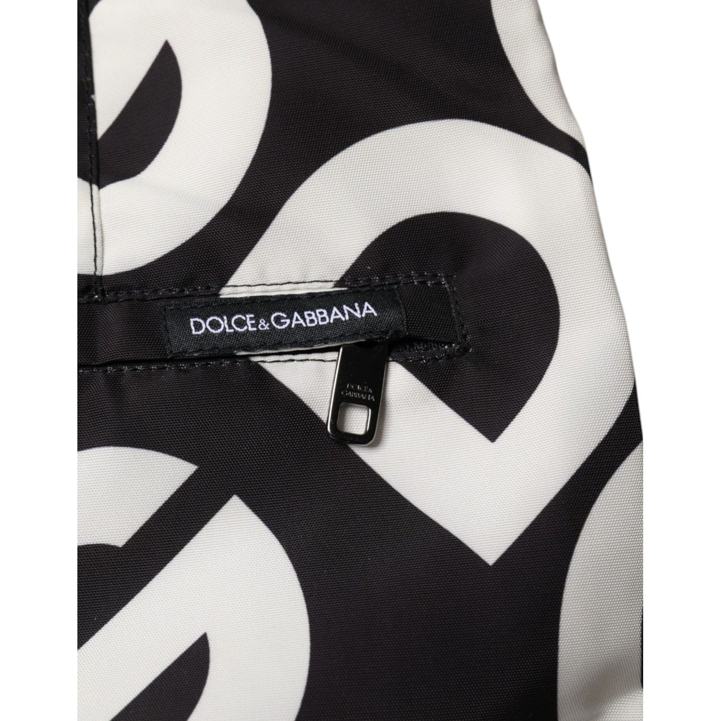 Dolce & Gabbana Black White Logo Beachwear Shorts Swimwear