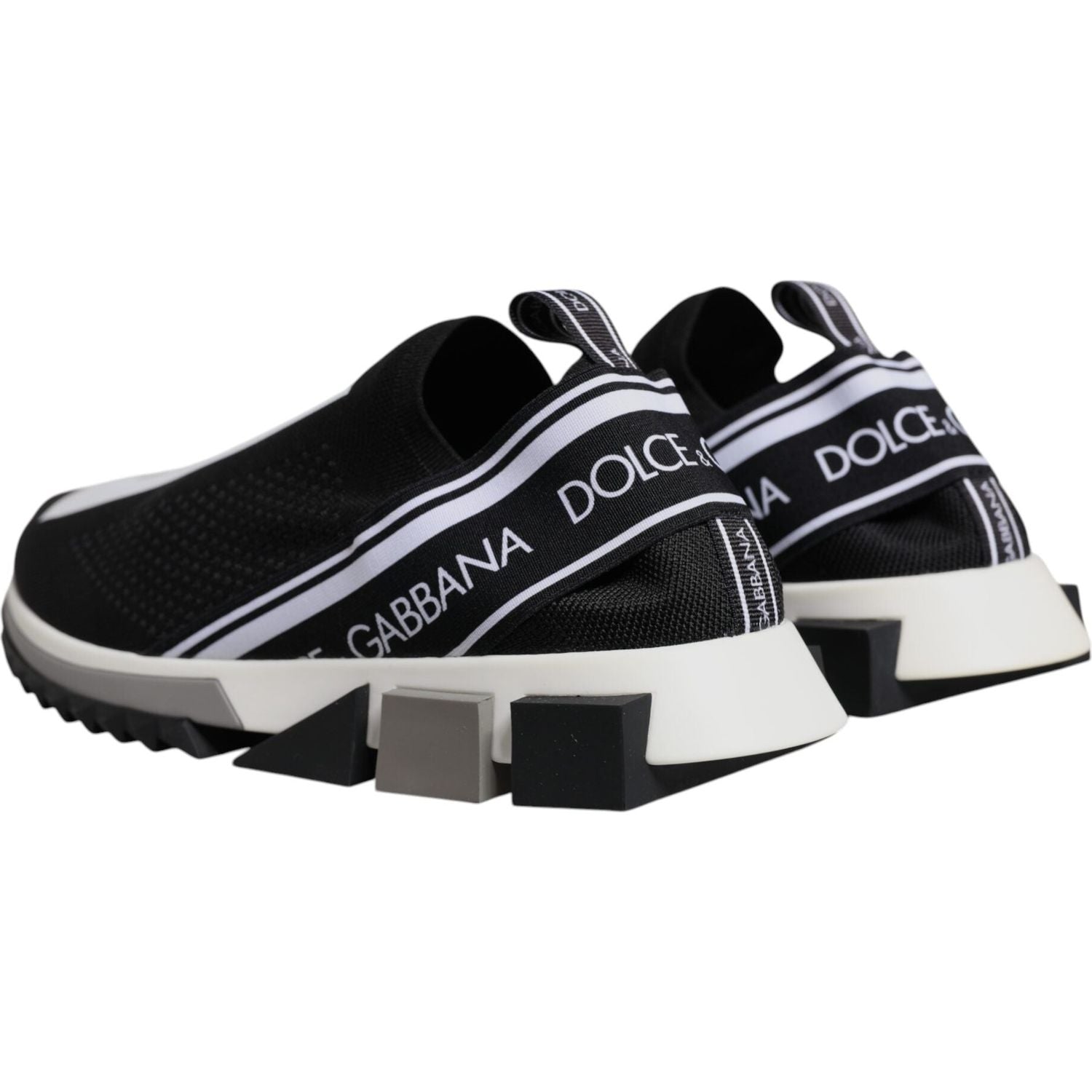 Dolce & Gabbana Black White Slip On Sorrento Sneakers Shoes