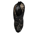 Dolce & Gabbana Black Floral Lace Heels Ankle Boots Shoes
