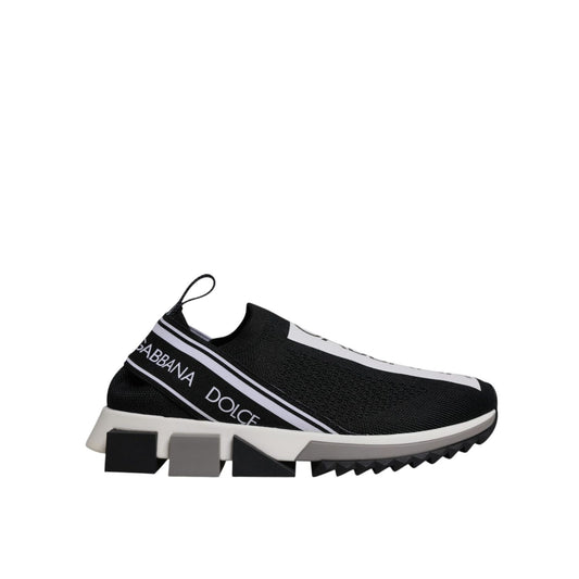 Dolce & Gabbana Black White Slip On Sorrento Sneakers Shoes