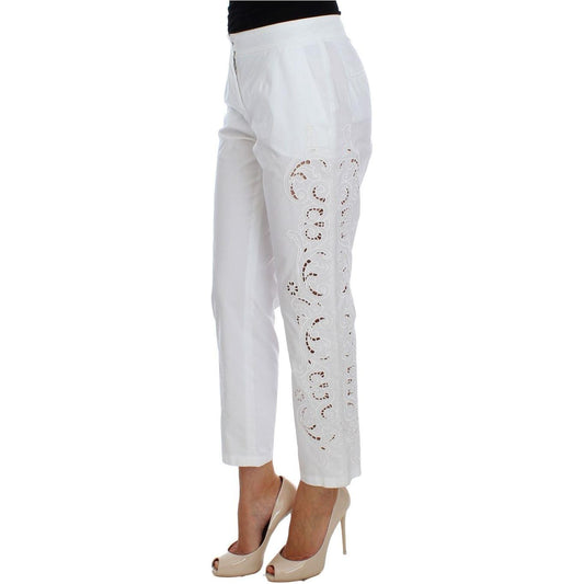 Dolce & Gabbana White Floral Cutout Dress Sicily Pants SIG20046-2