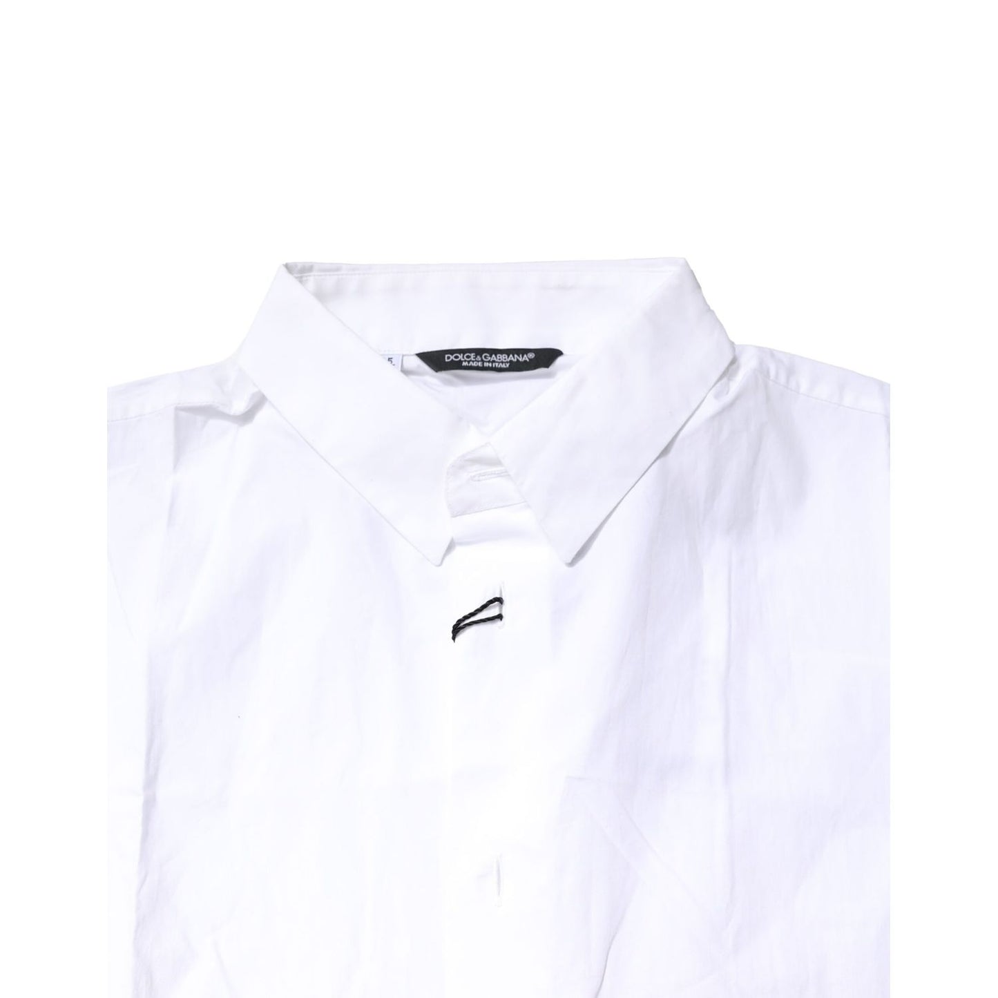 Dolce & Gabbana White Cotton Button Down Casual Men Polo Shirt