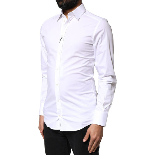 Dolce & Gabbana White GOLD Cotton Long Sleeves Dress Shirt TSH5946-37