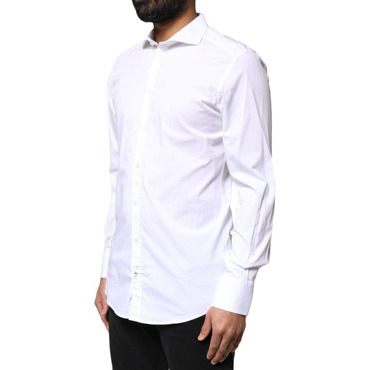 Dolce & Gabbana White GOLD Cotton Long Sleeves Dress Shirt TSH5953-39