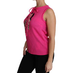 Dolce & Gabbana Pink Family Silk Tank Mama Blouse Top Shirt TSH3161#1-42