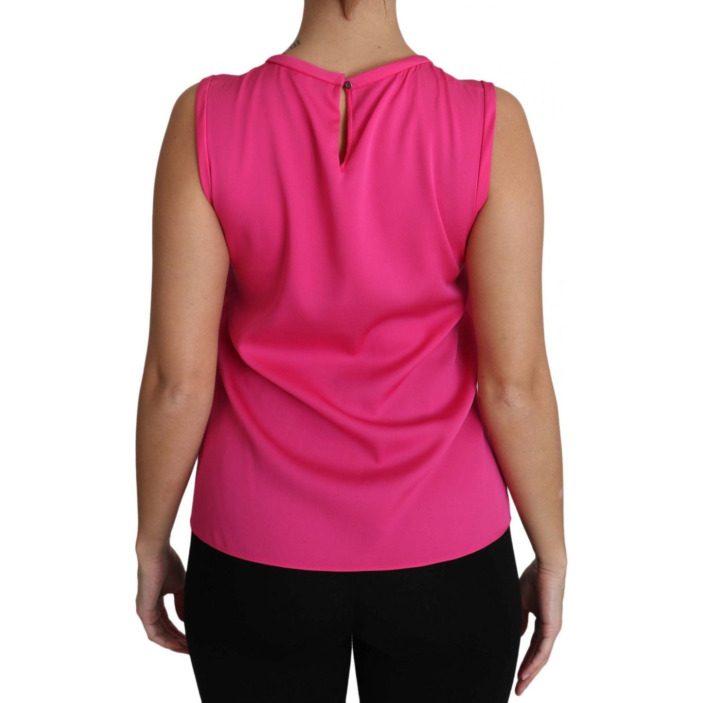 Dolce & Gabbana Pink Family Silk Tank Mama Blouse Top Shirt TSH3161#1-42