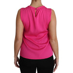 Dolce & Gabbana Pink Family Silk Tank Mama Blouse Top Shirt TSH3161#1-42