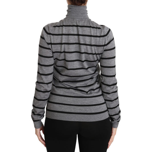 Dolce & Gabbana Gray Cashmere Silk Turtleneck Sweater TSH2985-38