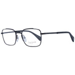 Yohji Yamamoto Black Men Glasses Frame, metal full-rim rectangle style with demo lenses and soft case, size 51-20-145.