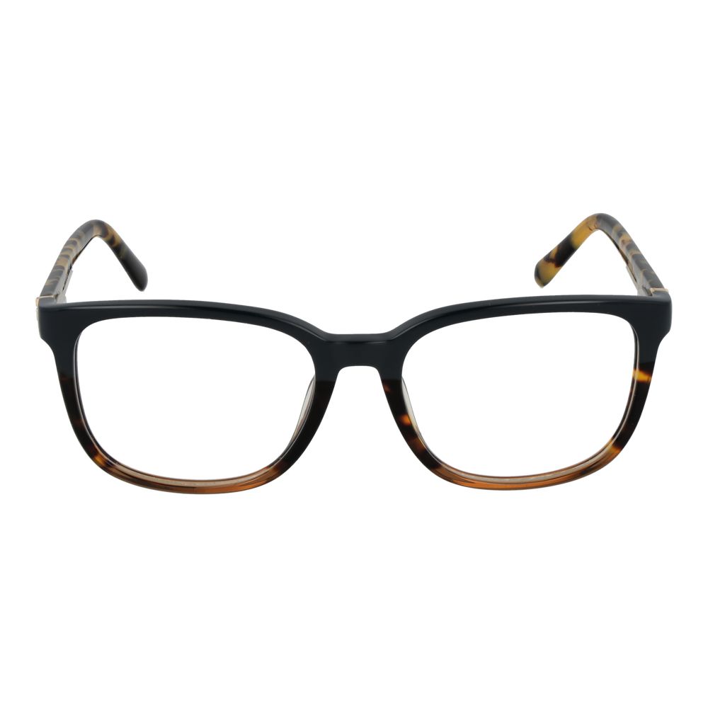 Guess Brown Men Glasses Frame with full-rim square style made of acetate, featuring brown color and demo lenses included in branded case.