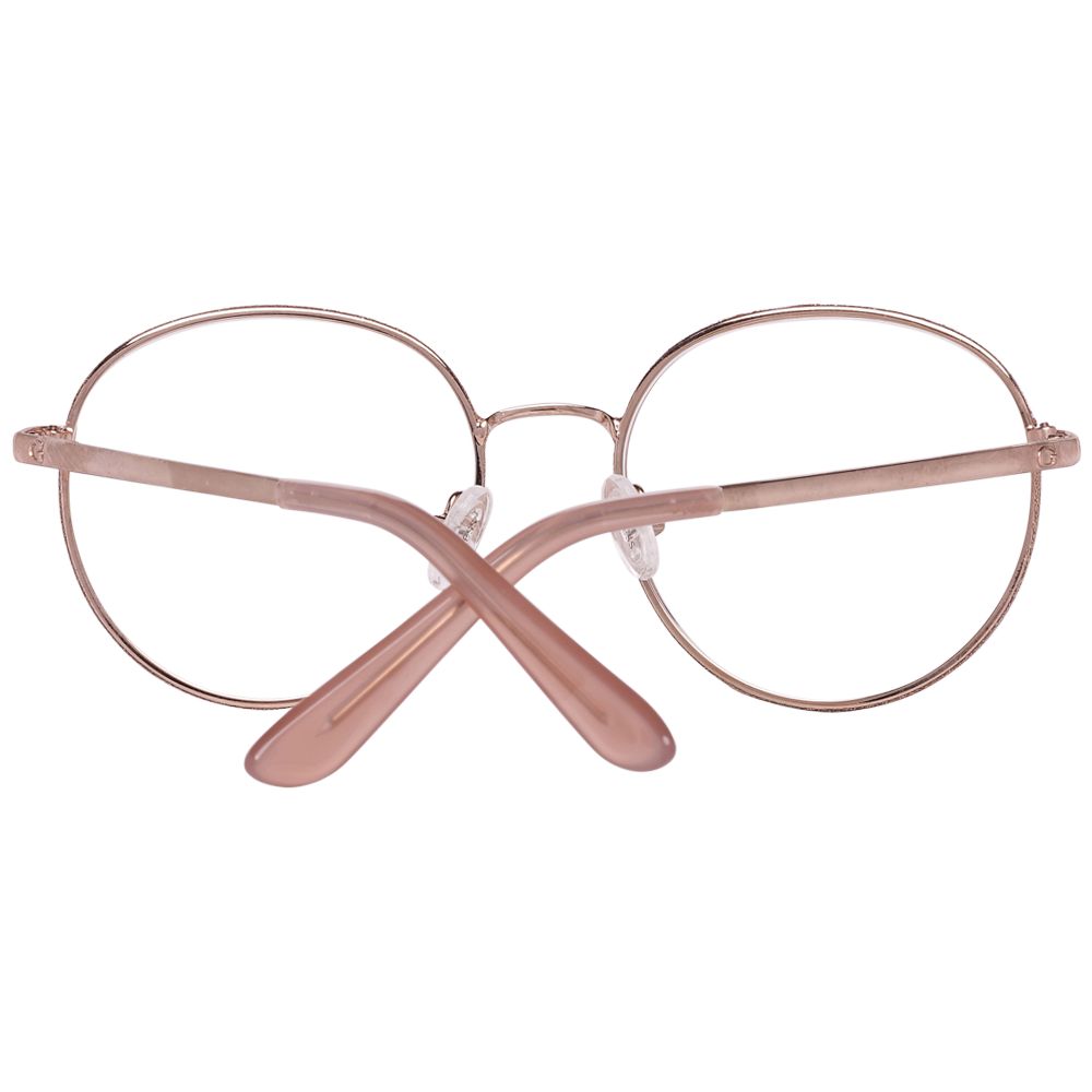 Guess Gold Women Glasses Frame, full-rim metal design with demo lenses, spring hinge, size 50-17-140, includes branded case.