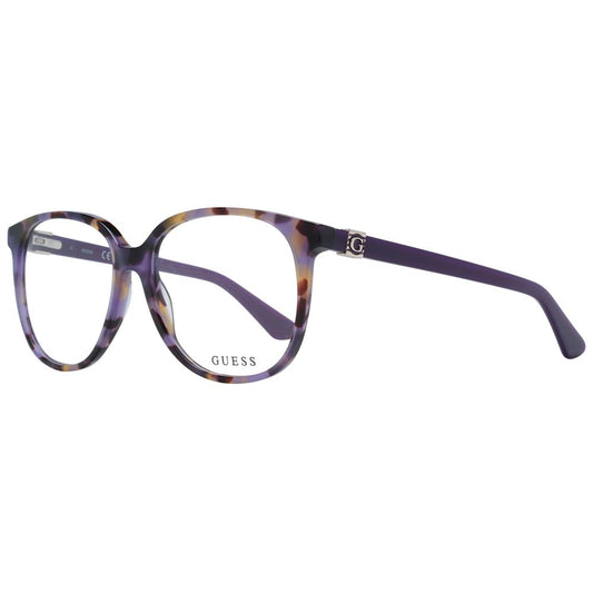 Guess Purple Women Glasses Frame with butterfly style, full-rim, plastic material, size 56-16-140, branded case included.
