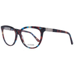 Guess Brown Women Glasses Frame, acetate full-rim cat-eye style with demo lenses, adorned with a branded case, perfect for fashion-forward women.