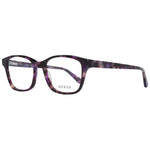Guess Purple Women Glasses Frame, full-rim plastic square design with demo lenses, includes branded case.
