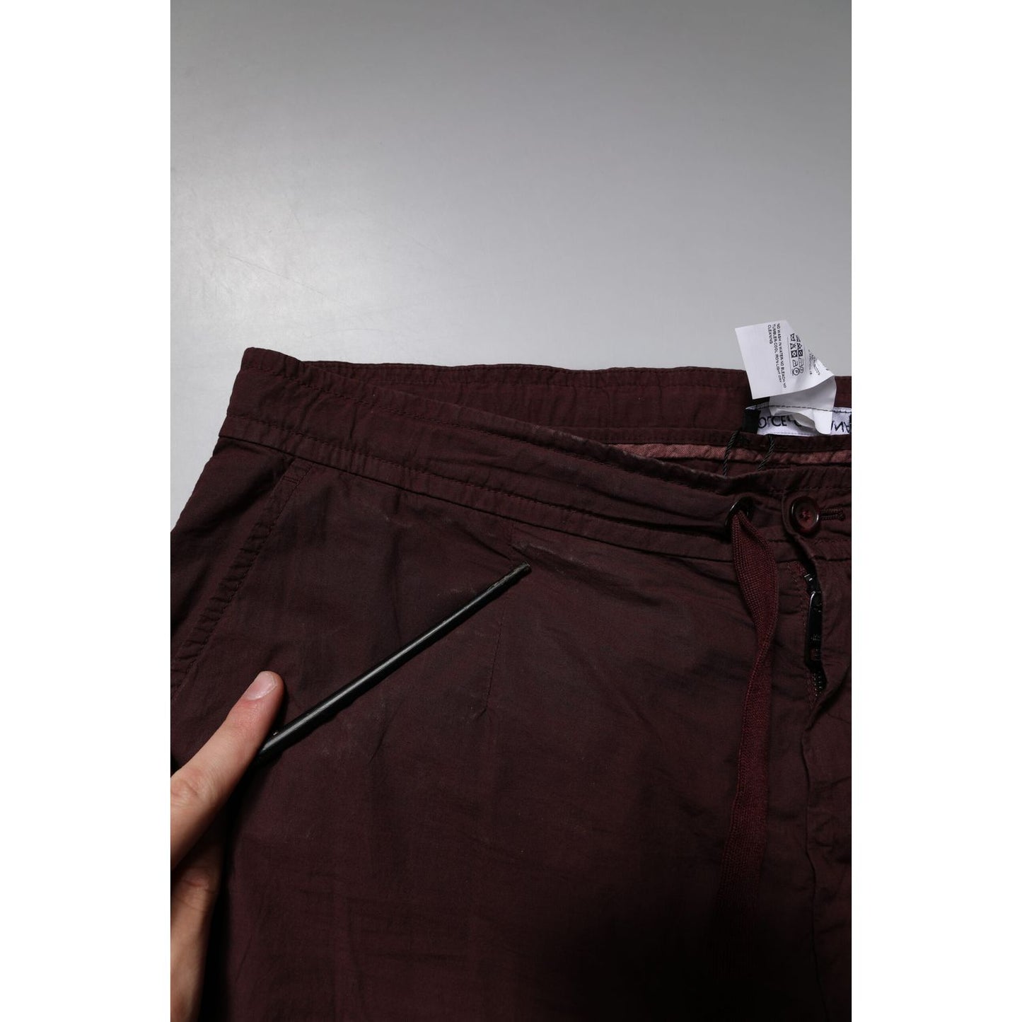 Dolce & Gabbana Maroon Cotton Cargo Jogger Sweatpants Pants