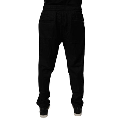 Dolce & Gabbana Black Wool Jogger Sweatpants Pants