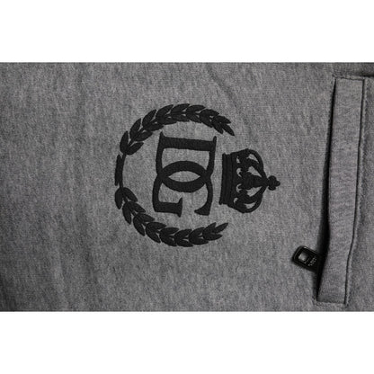 Dolce & Gabbana Gray Logo Cotton Jogger Men Sweatpants Pants