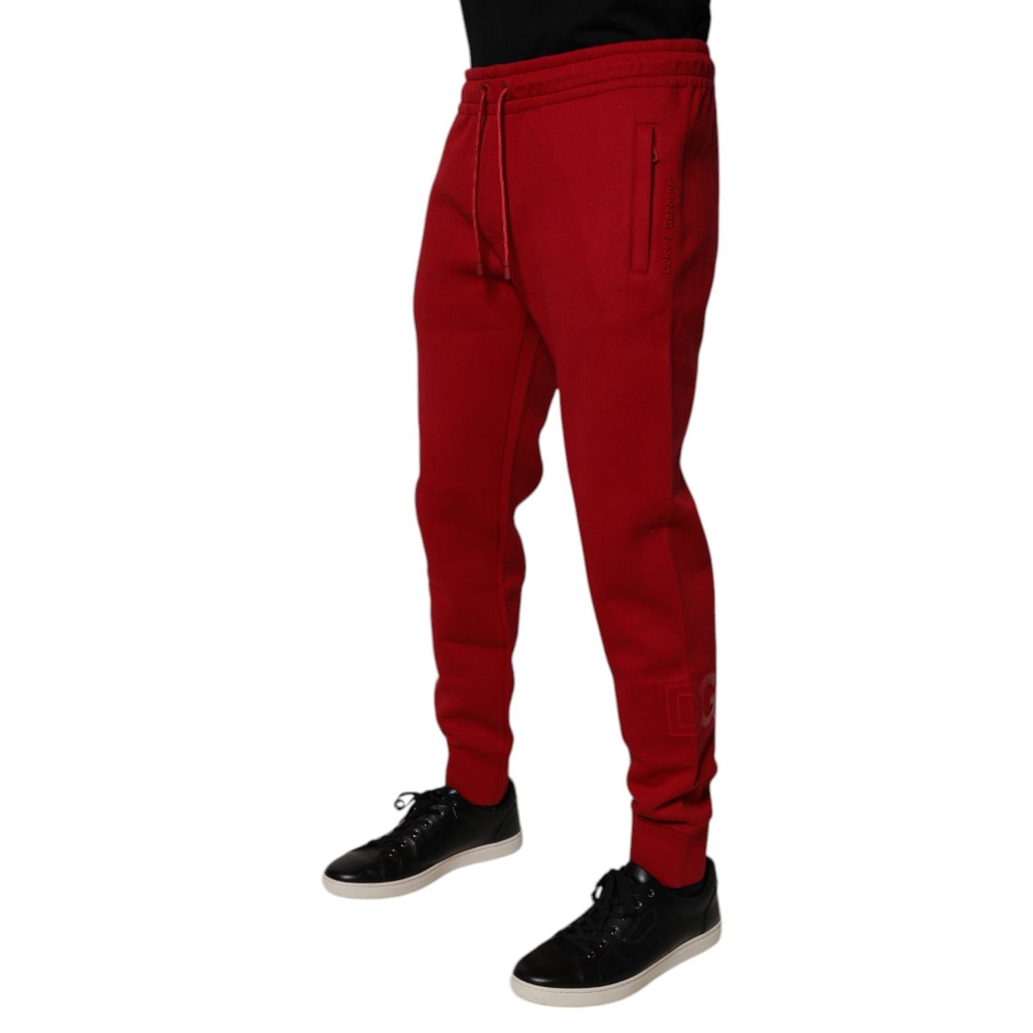 Dolce & Gabbana Red DG Logo Cotton Jogger Men Sweatpants Pants