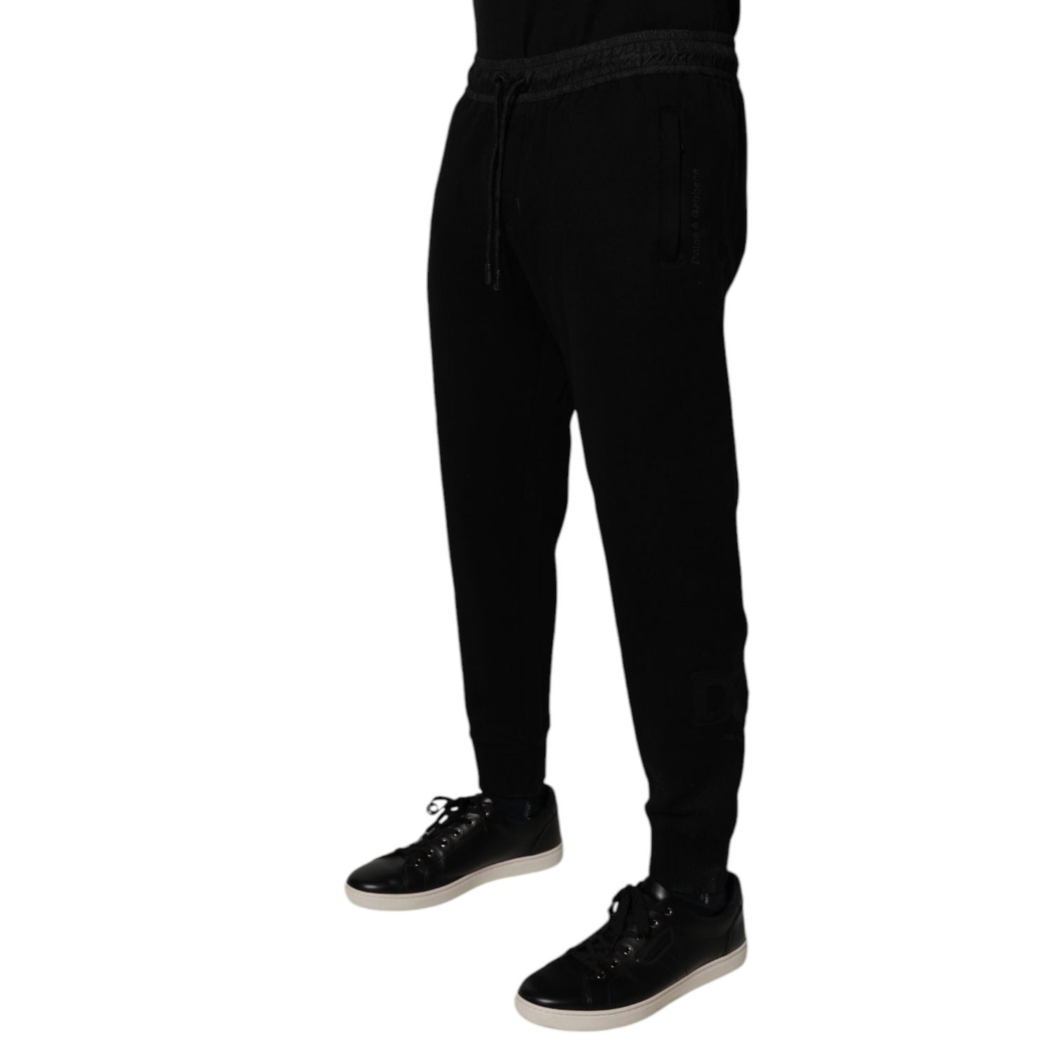Dolce & Gabbana Black Cotton Blend Men Jogger Sweatpants Pants