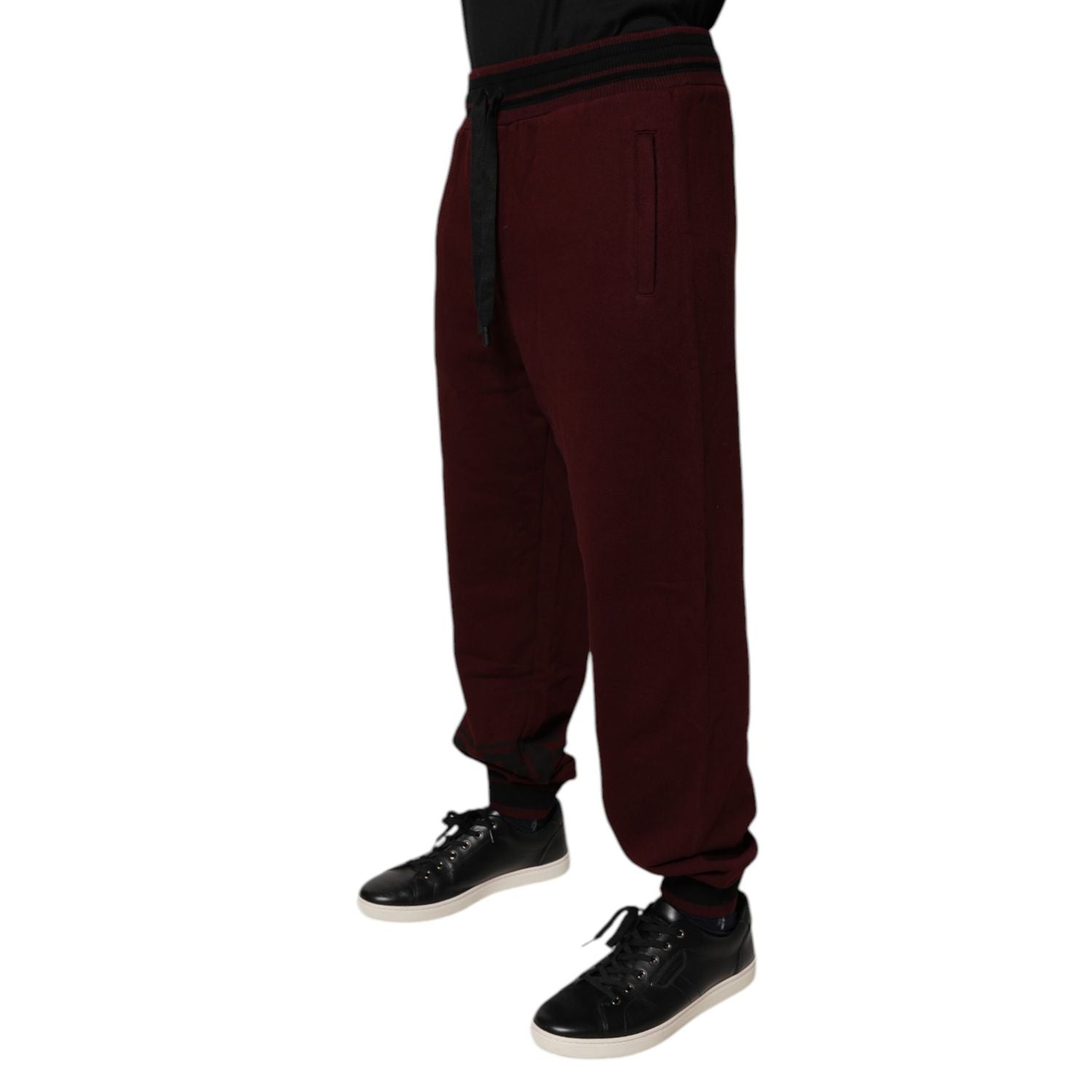 Dolce & Gabbana Bordeaux Cotton Jogger Men Sweatpants Pants