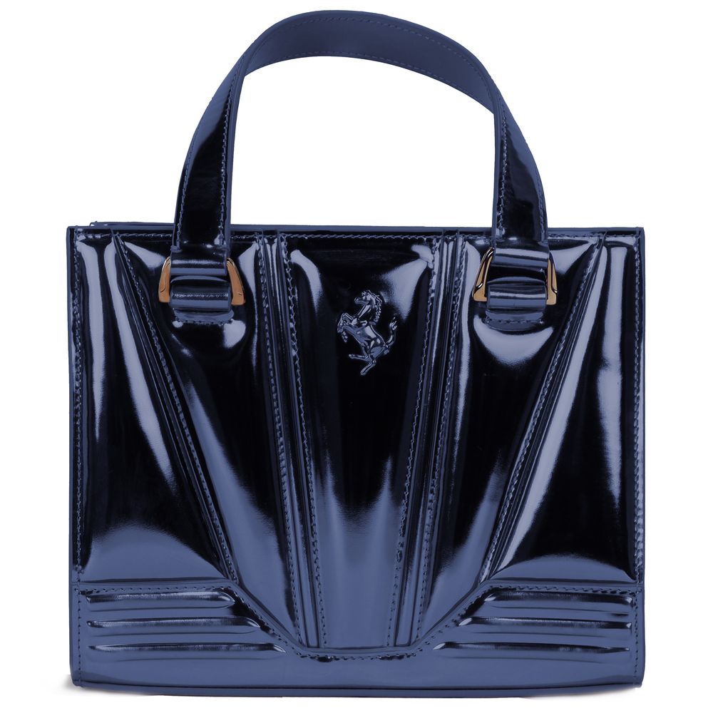 Ferrari Blue Leather Handbag