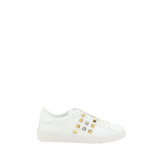 Valentino Garavani White Calf Leather Bos Taurus Low Top Sneakers