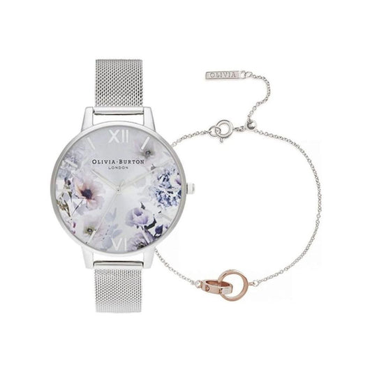 Olivia Burton Gray Stainless Steel Watch OBOBGSET145AC