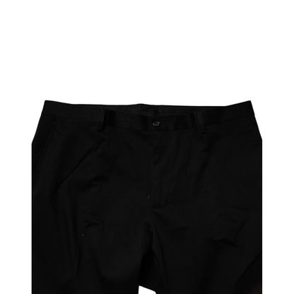 Dolce & Gabbana Black Cotton Men Skinny Dress Formal Pants