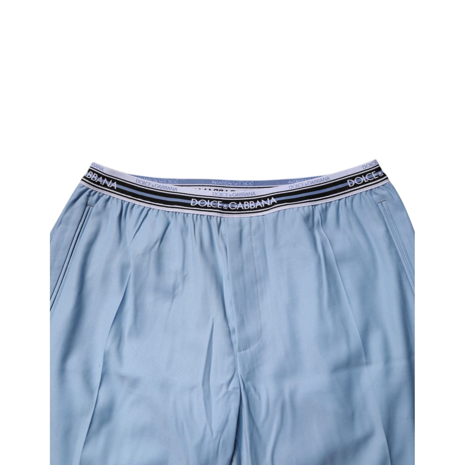 Dolce & Gabbana Blue Cotton Stretch Chino Pants