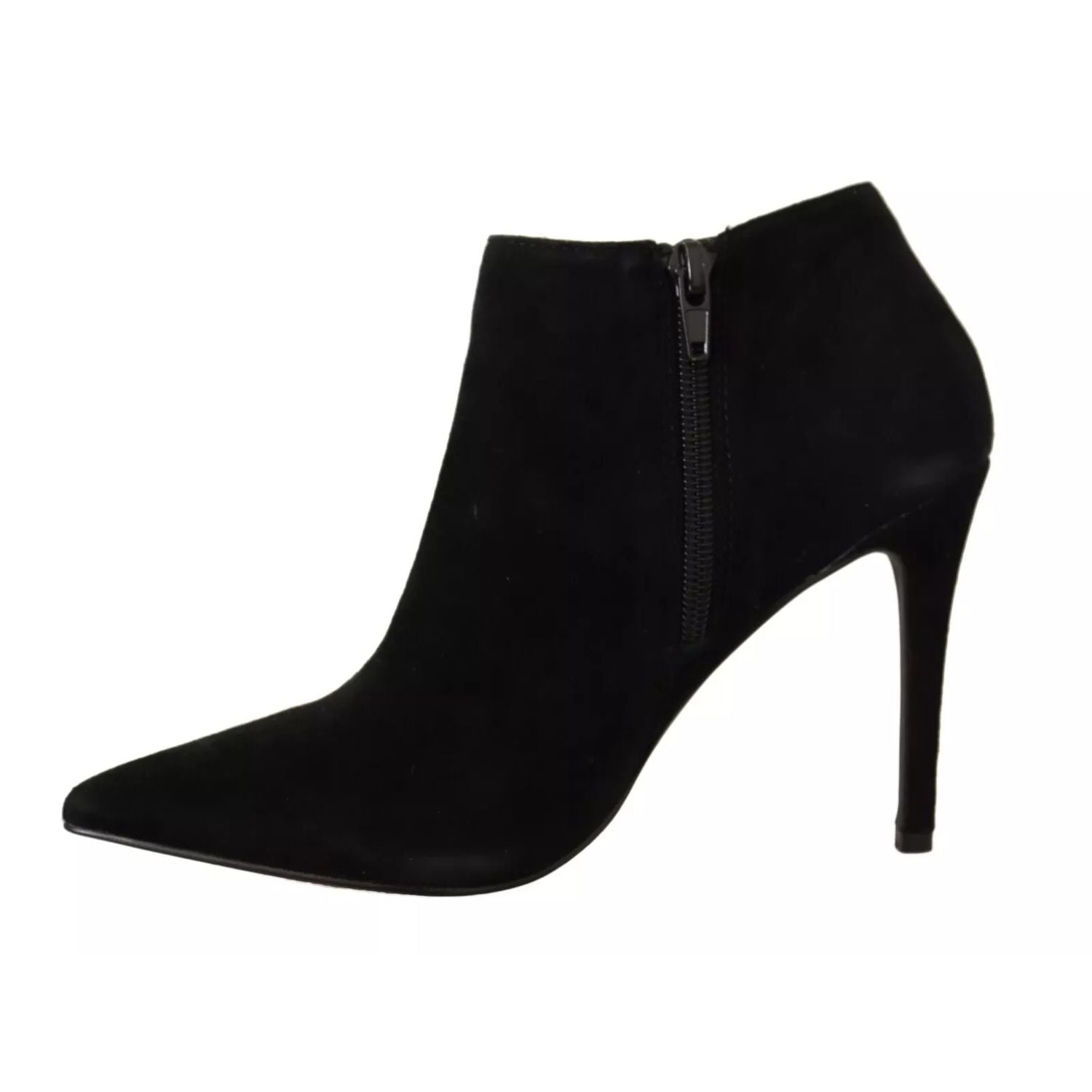 Steve Madden Black Suede Leather Stiletto Heels Boots Shoes