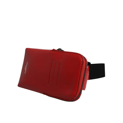 Dolce & Gabbana Red Calfskin Logo Purse Phone Belt Waist Bag