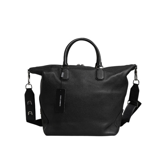 Dolce & Gabbana Black Calfskin Leather Men Shoulder Duffle Bag BAG4347