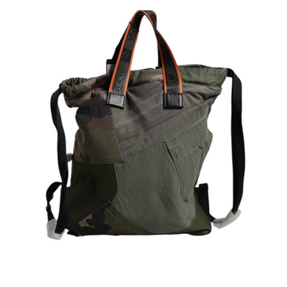 Dolce & Gabbana Military Green Patchwork Rucksack Backpack Bag