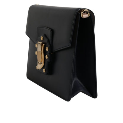 Dolce & Gabbana Black Calfskin Leather Shoulder Strap Bag